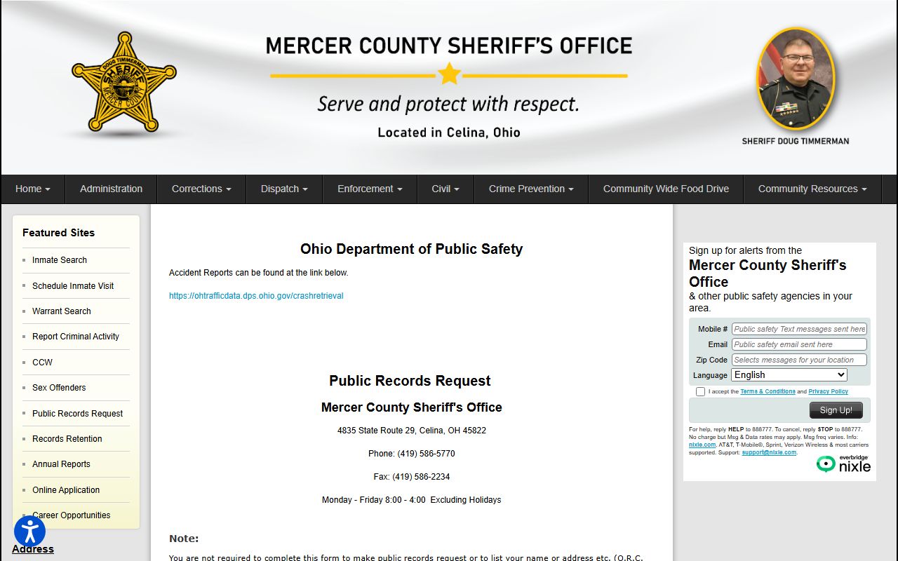 Mercer County mugshot public records request form